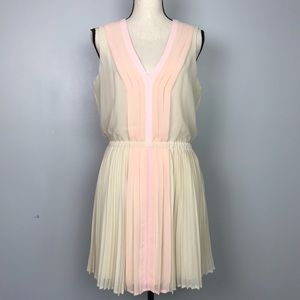 🌟Victoria’s Secret Cream Pink Pleated Dress M